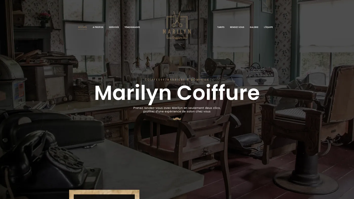 Aperçu du site Marilyn Coiffure, réalisé par Vinaly